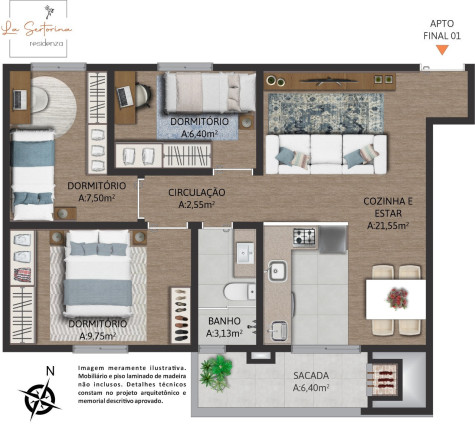 Imagem Apartamento com 3 Quartos à Venda, 62 m² em Desvio Rizzo - Caxias Do Sul