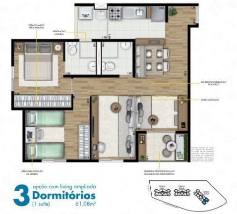 Apartamento com 2 Quartos à Venda, 45 m² em Vila Carrão - São Paulo
