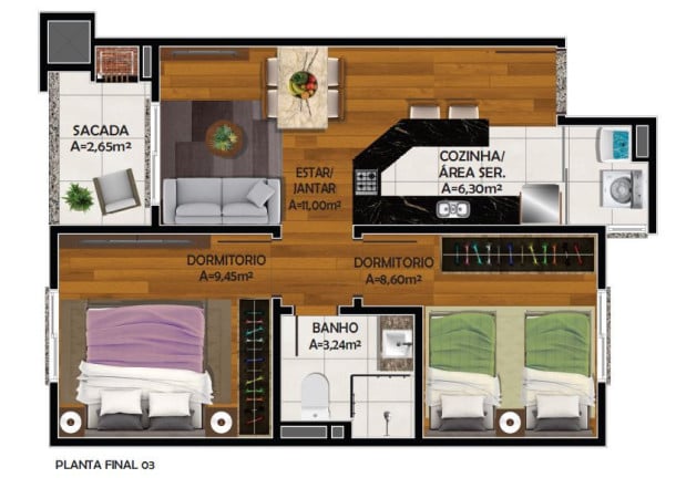 Imagem Apartamento com 2 Quartos à Venda, 51 m² em Esplanada - Caxias Do Sul