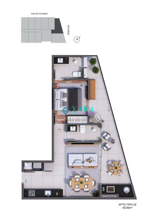 Imagem Apartamento com 1 Quarto à Venda, 45 m² em Acaraú - Ubatuba