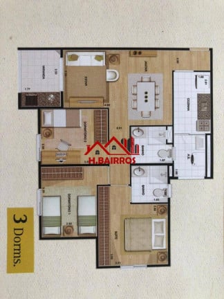 Imagem Apartamento com 3 Quartos à Venda, 73 m² em Vila Sanches - São José Dos Campos