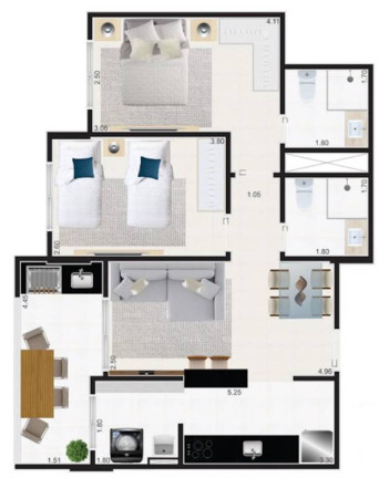 Imagem Apartamento com 2 Quartos à Venda, 68 m² em Jardim Praia Grande - Mongagua