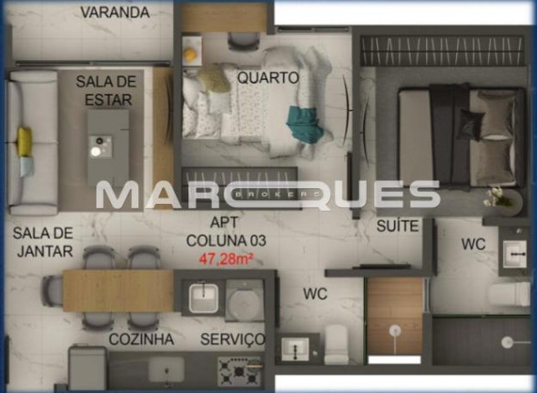 Apartamento com 2 Quartos à Venda, 47 m² em Intermares - Cabedelo