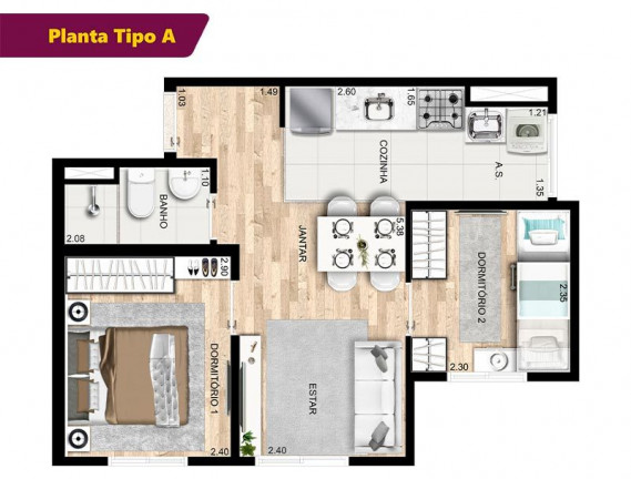 Apartamento com 2 Quartos à Venda, 34 m² em Artur Alvim - São Paulo