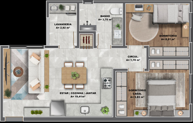 Imagem Apartamento com 2 Quartos à Venda, 56 m² em Cidade Nova - Caxias Do Sul