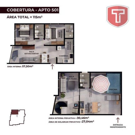Imagem Cobertura com 2 Quartos à Venda, 87 m² em Praia Formosa - Cabedelo