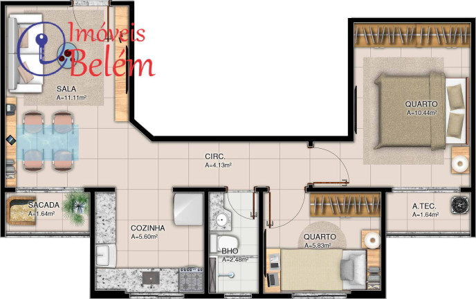 Imagem Apartamento com 3 Quartos à Venda, 57 m² em Pedreira - Belém