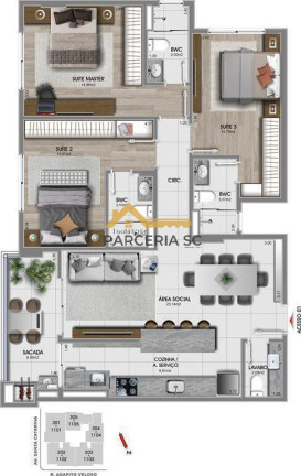 Imagem Apartamento com 3 Quartos à Venda, 109 m² em Canto - Florianópolis