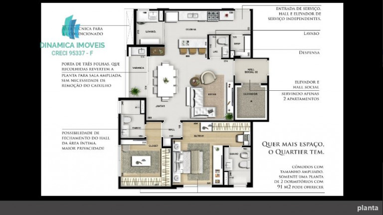 Imagem Apartamento com 2 Quartos à Venda, 91 m² em Cambuí - Campinas