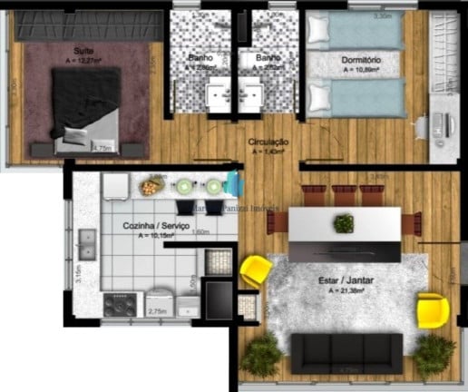 Imagem Apartamento com 2 Quartos à Venda, 74 m² em Borgo - Bento Gonçalves