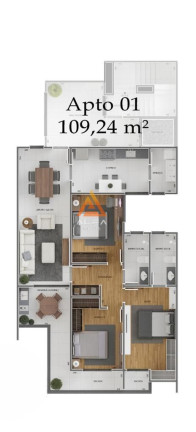 Imagem Apartamento com 3 Quartos à Venda, 105 m²
