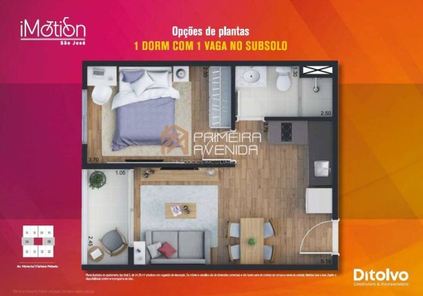 Imagem Apartamento com 1 Quarto à Venda, 37 m² em Centro - São José Dos Campos