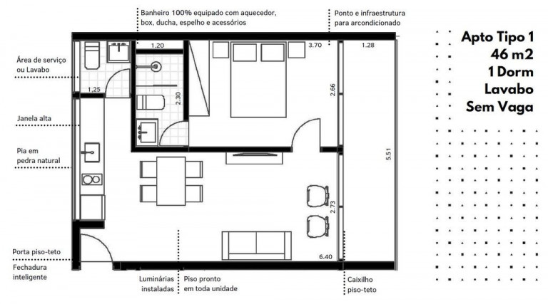 Apartamento com 1 Quarto à Venda, 39 m² em Brooklin Novo - São Paulo