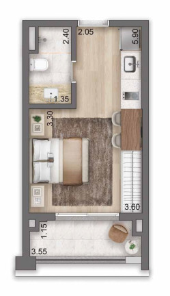 Imagem Apartamento com 1 Quarto à Venda, 38 m² em Moema - São Paulo