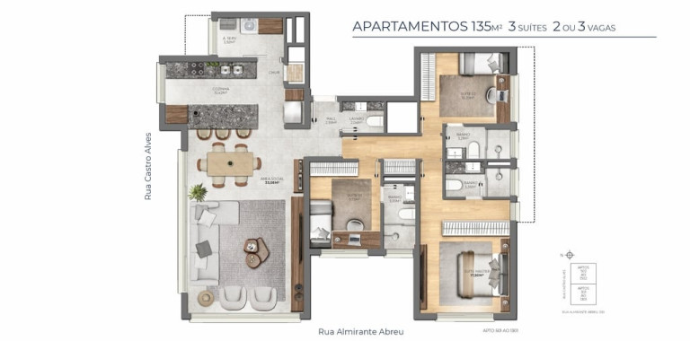 Apartamento com 3 Quartos à Venda, 135 m² em Moinhos De Vento - Porto Alegre