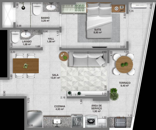 Imagem Apartamento com 1 Quarto à Venda, 50 m² em Guilhermina - Praia Grande