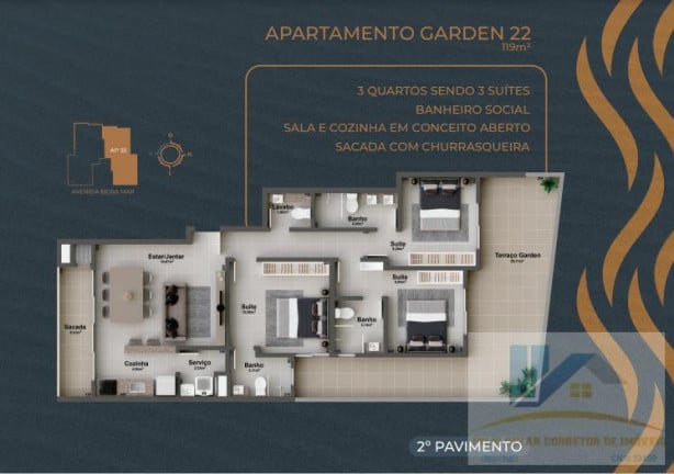 Imagem Apartamento com 3 Quartos à Venda, 144 m² em Bal. Jamail Mar - Matinhos