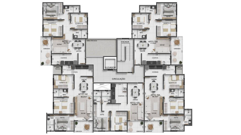 Apartamento à Venda, 59 m² em Poço - Cabedelo