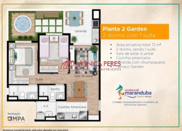 Apartamento com 2 Quartos à Venda, 58 m² em Maranduba - Ubatuba