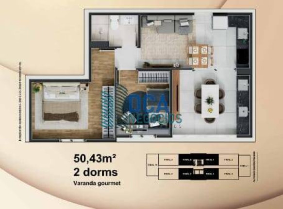 Imagem Apartamento com 2 Quartos à Venda, 58 m² em Loteamento Floresta - São José Dos Campos