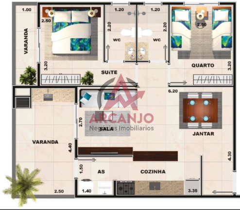 Imagem Apartamento com 2 Quartos à Venda, 61 m² em Praia Grande - Ubatuba