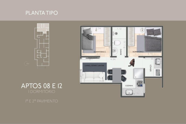 Apartamento com 2 Quartos à Venda, 40 m² em Alto Da Mooca - São Paulo