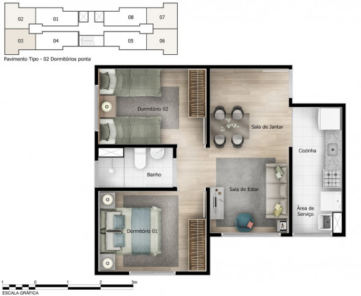 Imagem Apartamento com 2 Quartos à Venda, 44 m² em Usina Piratininga - São Paulo
