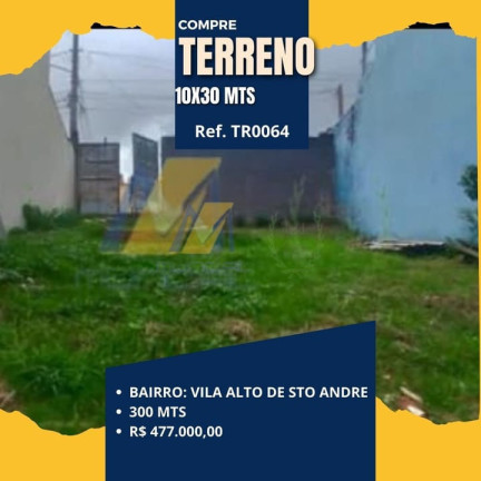 Imagem Terreno à Venda, 300 m² em Vila Alto De Santo André - Santo André