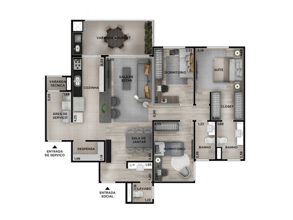 Imagem Apartamento com 3 Quartos à Venda, 141 m² em Vila Das Hortências - Jundiaí