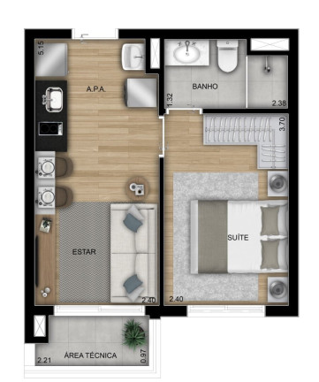 Apartamento com 1 Quarto à Venda, 28 m² em Vila Guilhermina - São Paulo