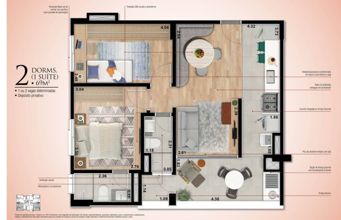 Imagem Apartamento com 2 Quartos à Venda, 69 m² em Jardim Alvinópolis - Atibaia