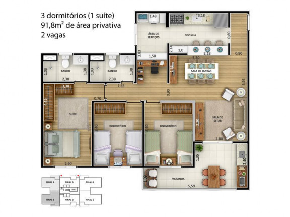 Imagem Apartamento com 2 Quartos à Venda, 110 m² em Engordadouro - Jundiaí