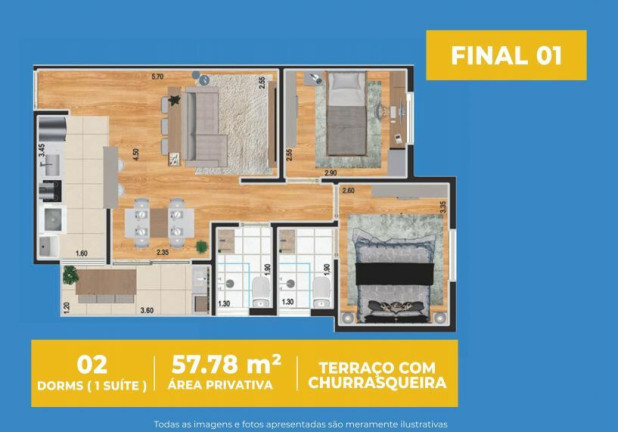 Imagem Apartamento com 2 Quartos à Venda, 54 m² em Vila Metalúrgica - Santo André