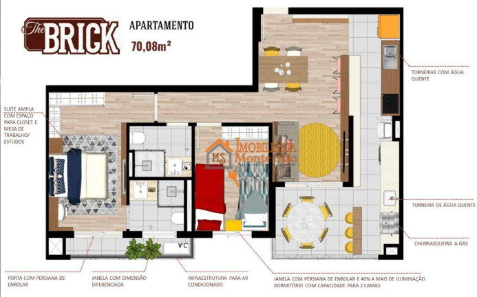 Apartamento com 2 Quartos à Venda, 70 m² em Vila Augusta - Guarulhos