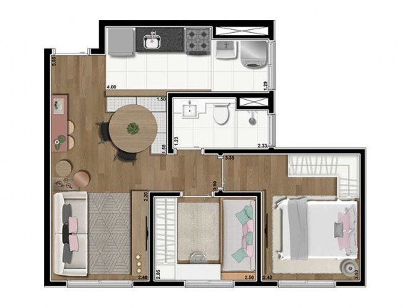Imagem Apartamento com 2 Quartos à Venda, 43 m² em Santo Amaro - São Paulo