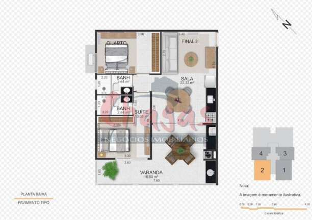 Imagem Apartamento com 1 Quarto à Venda, 50 m² em Sumaré - Caraguatatuba