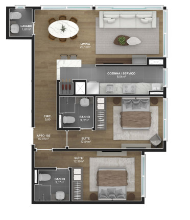 Imagem Apartamento com 1 Quarto à Venda, 47 m² em Floresta - Gramado