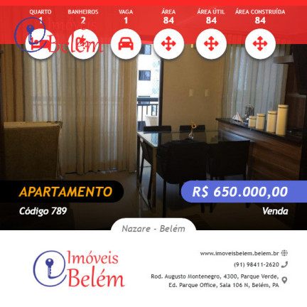 Imagem Apartamento com 1 Quarto à Venda, 84 m² em Nazare - Belém