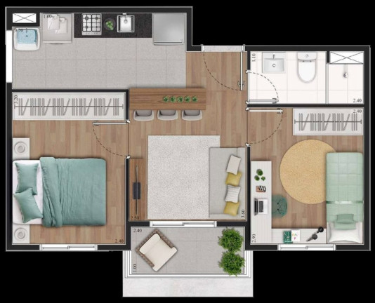 Imagem Apartamento com 2 Quartos à Venda, 36 m² em Vila Santa Catarina - São Paulo