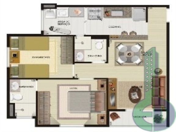 Apartamento com 2 Quartos à Venda, 52 m² em Vila Pires - Santo André