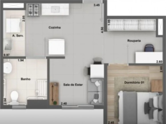 Imagem Apartamento com 1 Quarto à Venda, 34 m² em Canindé - São Paulo