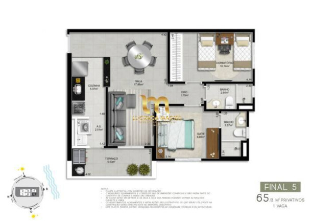 Imagem Apartamento com 2 Quartos à Venda, 62 m² em Canto Do Forte - Praia Grande