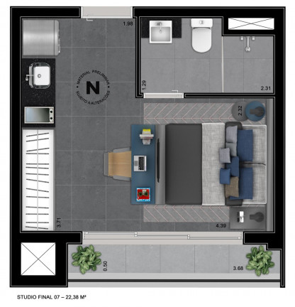 Imagem Studio com 1 Quarto à Venda, 32 m² em Consolação - São Paulo