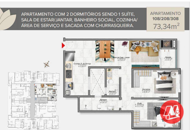 Imagem Apartamento com 2 Quartos à Venda, 76 m² em Vargem Do Bom Jesus - Florianópolis