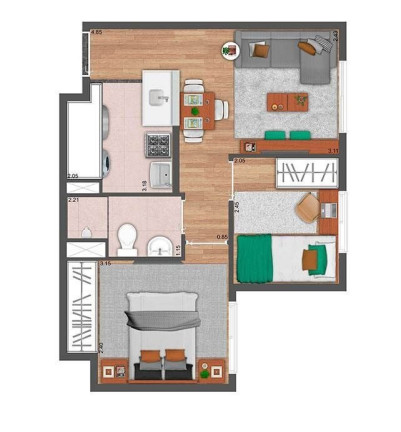 Apartamento com 2 Quartos à Venda, 34 m² em Vila Santa Catarina - São Paulo