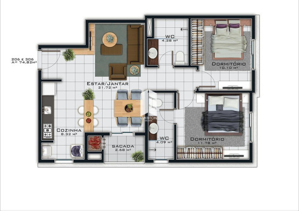 Imagem Apartamento com 2 Quartos à Venda, 90 m² em Nossa Senhora De Fátima - Santa Maria