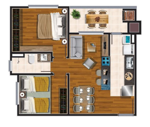 Imagem Apartamento com 2 Quartos à Venda, 51 m² em São Leopoldo - Caxias Do Sul