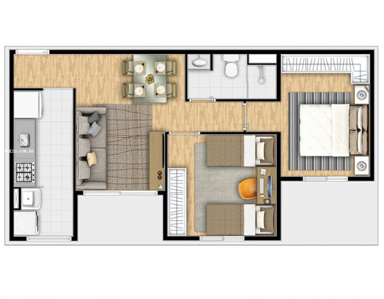 Imagem Apartamento com 2 Quartos à Venda, 47 m² em Jardim Primavera - Porto Feliz