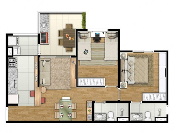 Imagem Apartamento com 2 Quartos à Venda, 66 m² em Vila Independência - Piracicaba