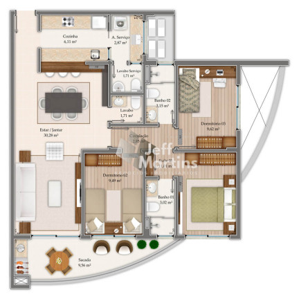 Imagem Apartamento com 3 Quartos à Venda, 106 m² em Estreito - Florianópolis